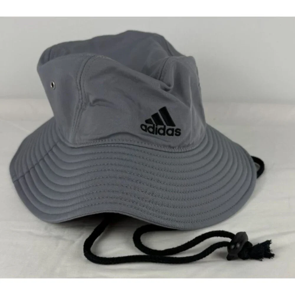 adidas Victory Bucket Hat Gray AEROREADY Sun Boonie NWOT Adjustable Strap UPF50 - Picture 1 of 8
